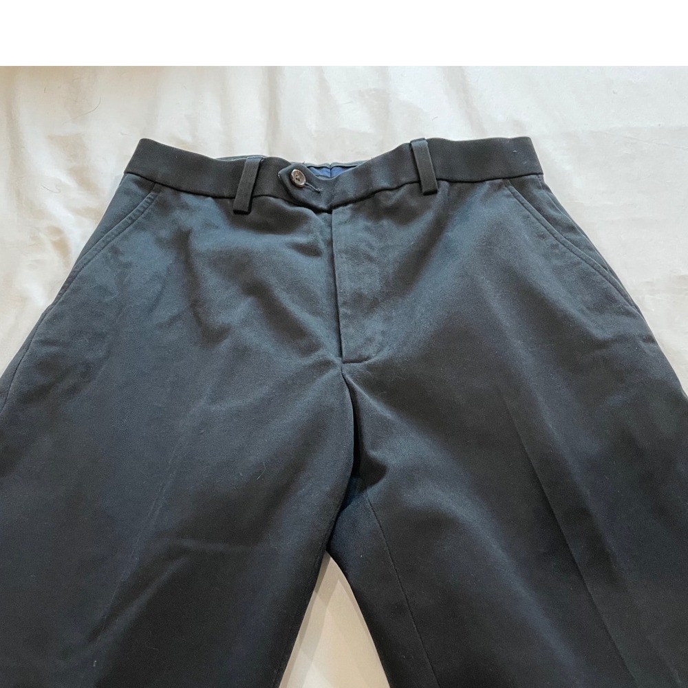 Vintage Ralph Lauren Mens Black Chino Pants 30/30 Cotton Straight Leg flat front